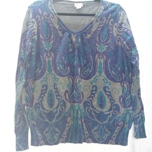 Jacqulyn Smith paisley sweater size xl